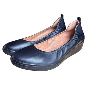 Vionic Jacey Black Leather Wedge Slip-On Shoes – Women’s Sz 11 (EU 42)